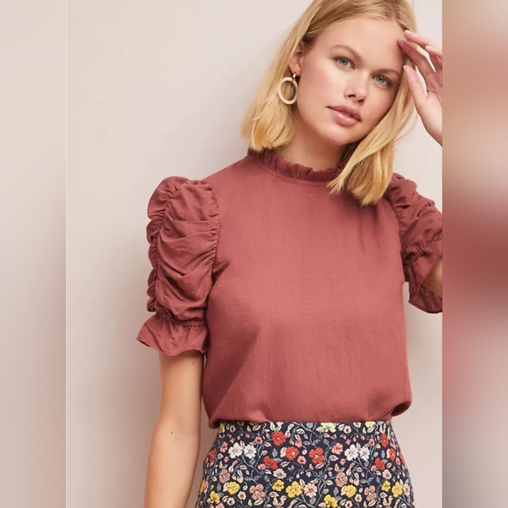 Anthropologie Moon River Coral Blouse